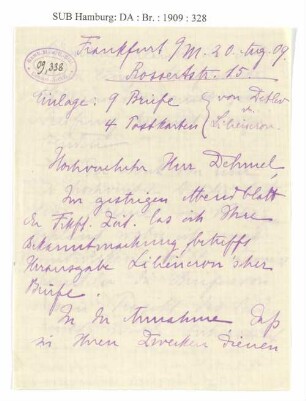 Brief an Richard Dehmel