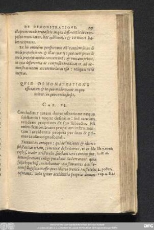 Quid Demonstratione efficiatur: & in quo modo maior in quo minor: in quo conclusio sit. Cap. VI.