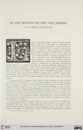 7: Tre opere provenienti dall'antica scuola ferrarese nuovamente illustrate