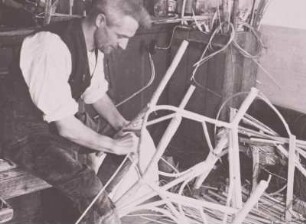 Korbmacherhandwerk, Gestellbau f. Sessel, um 1930