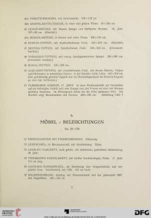 B. Möbel / Beleuchtungen (Nr. 52-176)