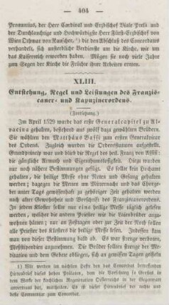 404-416 Entstehung, Regel und Leistungen des Franziscaner- und Kapuzinerordens : Fortsetzung
