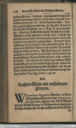 XXI. Teuffels-Wesen mit verstorbenen Körpern