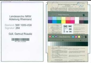 Entnazifizierung Gertrud Rosalie Goll , geb. 08.02.1907 (Postfacharbeiterin)