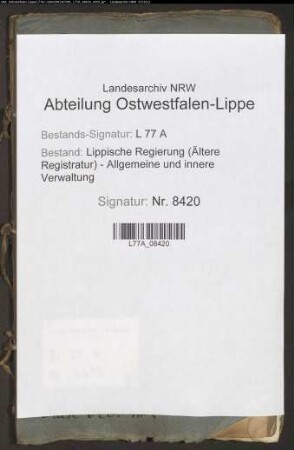 Wege-(Chaussee-)gelderhebung im Apenkrug, Bd. 1