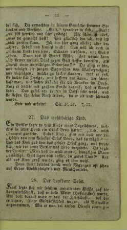 27. Das wohlthätige Kind