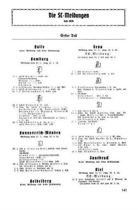 Die SC-Meldungen Juni 1934 erster Teil - Zweiter Teil