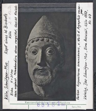 Köln, Schnütgen-Museum: Kopf eines heiligen Bischofs (Nase ergänzt)