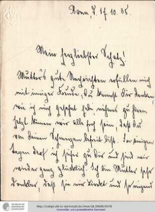 Brief vom 17.10.1905