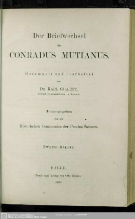 2: Der Briefwechsel des Conradus Mutianus