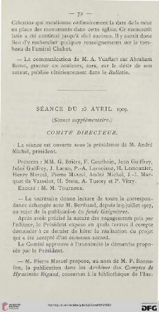 Séance du 23 avril 1909