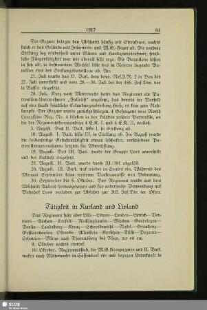 Tätigkeit in Kurland und Livland