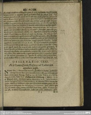 Observatio CXXI. An à Commissariis Caesaris ad Cameram appellari possit