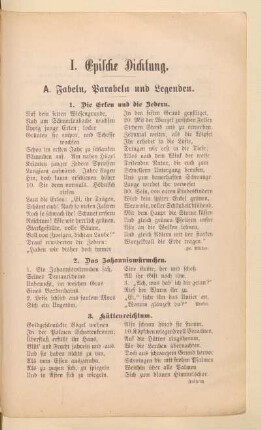 A. Fabeln, Parabeln und Legenden
