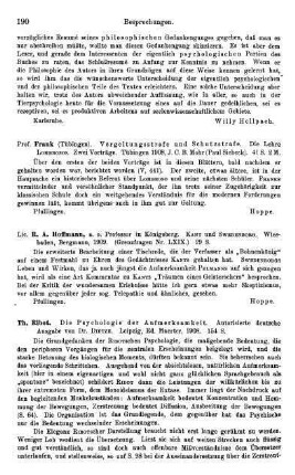 190, Frank. Vergeltungsstrafe und Schutzstrafe. Die Lehre Lombrosos. 1908