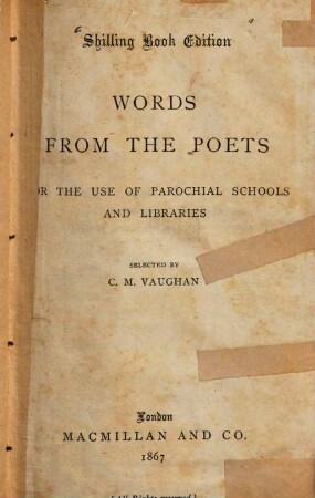 Words from the poets : for the use of parochial schools and libraries