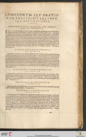 Concionum, sev orationum Thucydidis argumenta, aiobo veratio conscripta