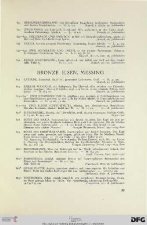 Bronze, Eisen, Messing (Nr. 851-892)