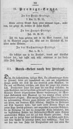III. Dank-Gebet nach der Predigt.