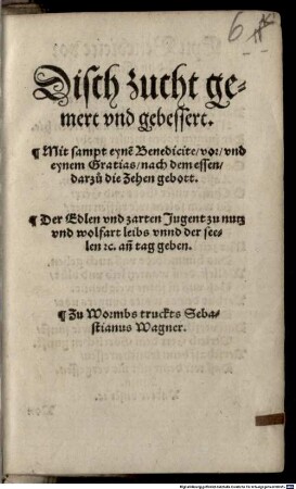 Tischzucht gemert und gebessert