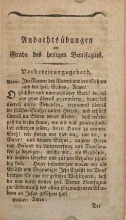 Andachtsübungen am Grabe des heiligen Bonifazius.