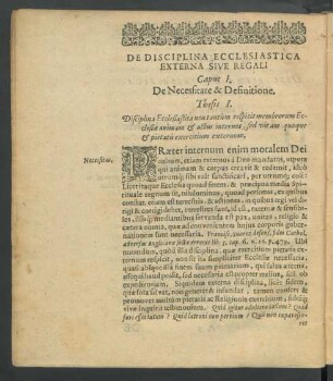 Caput I. De Necessitate & Definitione.