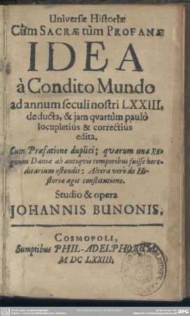 Universae historiae cum sacrae tum profanae idea