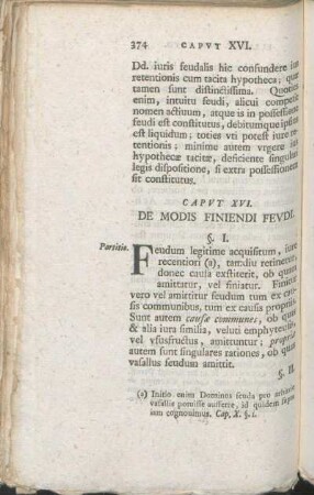 Capvt XVI. De Modis Finiendi Fevdi.