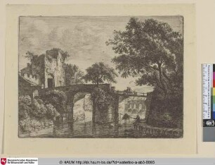 [Landschaft mit zwei Steinbrücken; Two stone bridges]