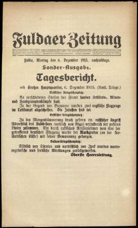 Ausgabe vom Montag, den 06. Dezember 1915.