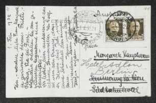 Brief von Friederike von Unruh an Margarete Hauptmann