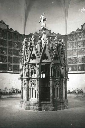 Konstanz, Münster : Konstanz. Münster Unserer Lieben Frau. Mauritius-Kapelle, Heiliges Grab mit Figurenzyklus des Lebens Christi (Sandstein, um 1280)