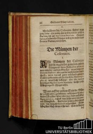 Die Müntzen der Colonien.