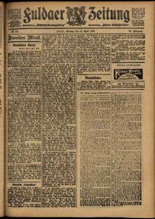Zweite Ausgabe vom Montag, den 10. April 1905.