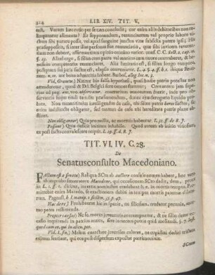 Tit. VI. IV. C. 28. de Senatusconsulto Macedoniano.
