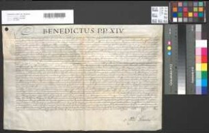 Papst Benedikt XIV. bewilligt dem Erzbischof Clemens August von Köln auf 5 Jahre das Indult, 10 Kanoniker zu den Regierungsgeschäften der Erzdiözese heranzuziehen.