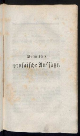 Vermischte prosaische Aufsätze