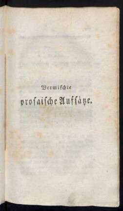 Vermischte prosaische Aufsätze