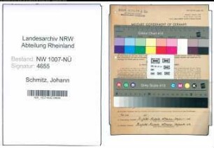 Entnazifizierung Johann Schmitz , geb. 28.08.1890 (Schleifer)