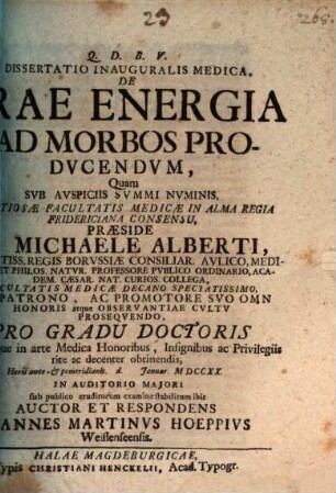 Diss. inaug. med. de irae energia ad morbos producendum