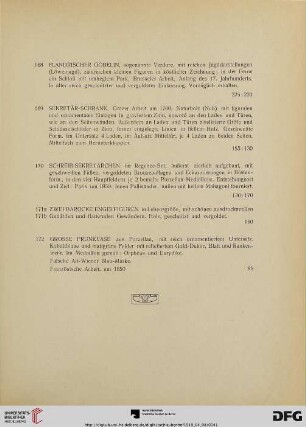 Mobiliar und Diverses (Nr. 168-172)