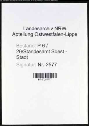 Heiratsregister Standesamt Soest