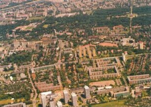Dresden. Räcknitz, Zschertnitz, Altstadt, Großer Garten und Johannstadt. Luftbild-Schrägaufnahme von Süden
