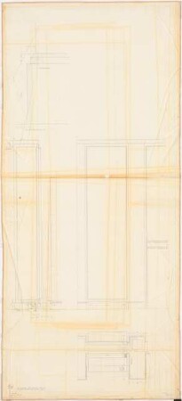 Reichsluftfahrtministerium, Berlin: Saalbau, Ehren-/Festsaal (Sitznischen): Ansicht, Schnitt, Grundriss 1:10