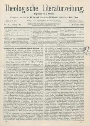 609-611 [Rezension] Hauck, Albert (Hrsg.), Enzyklopädie für protestantische Theologie und Kirche. 20. - 22. Band. 3., verb. u. verm. Aufl