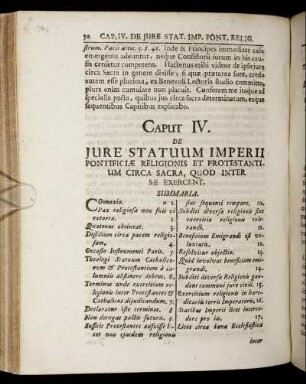 Caput IV. De Jure Statuum Imperii Pontificiæ Religionis Et Protestantium Circa Sacra, Quod Inter Se Exercent.
