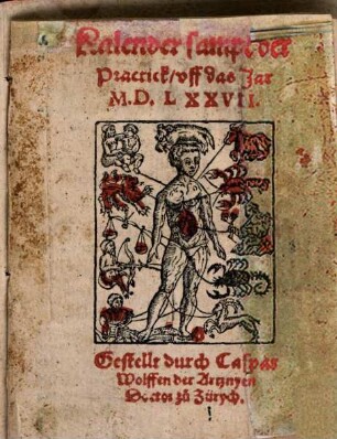 Kalender sampt der Practick vff das Jar ..., 1577