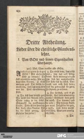 Dritte Abtheilung. Lieder über die christliche Glaubenslehre.