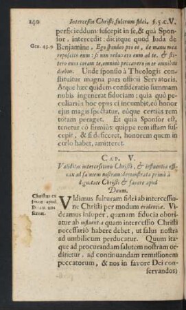Cap. V. Validitas intercessionis Christi, & influentia efficax ad salutam nostram: demonstrata primo a dignitate Christi ...