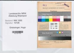 Entnazifizierung Hugo Greissinger, geb. 12.03.1893 (Bueroangest.)